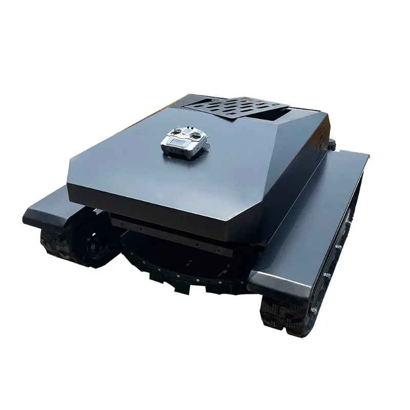 Export to Russia crawler lawn mower, intelligent remote control lawn mower, river embankment slope lawn mower