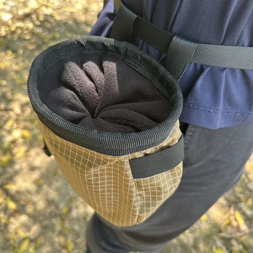 حقيبة الطباشير المحمولة لتسلق الصخور برباط مقاوم للماء ومسحوق المغنيسيوم وحقيبة الخصر قابلة للطي بسعة كبيرة #5