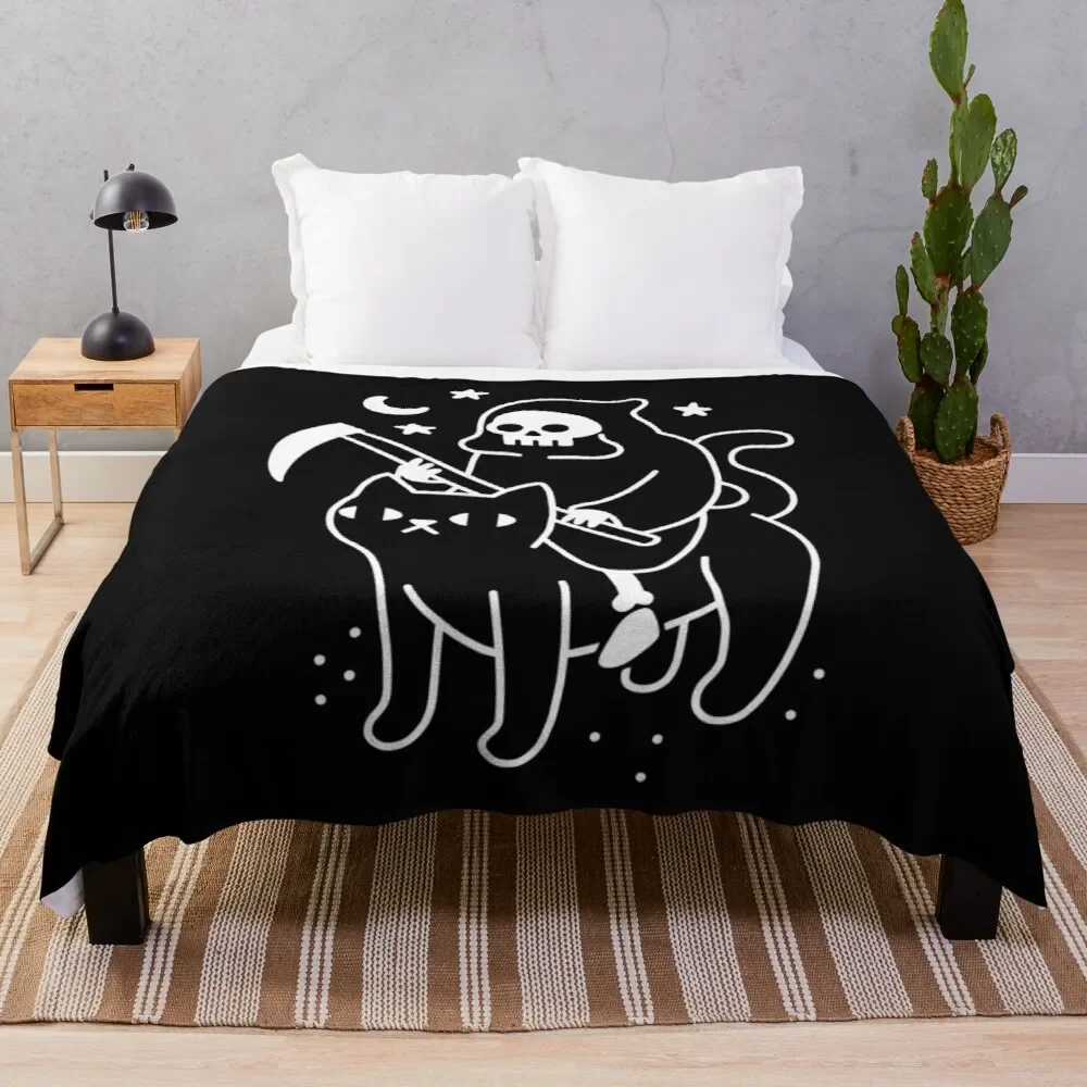 

Death Rides A Black Cat Throw роскошное утолщенное брендовое термоодинарное одеяло