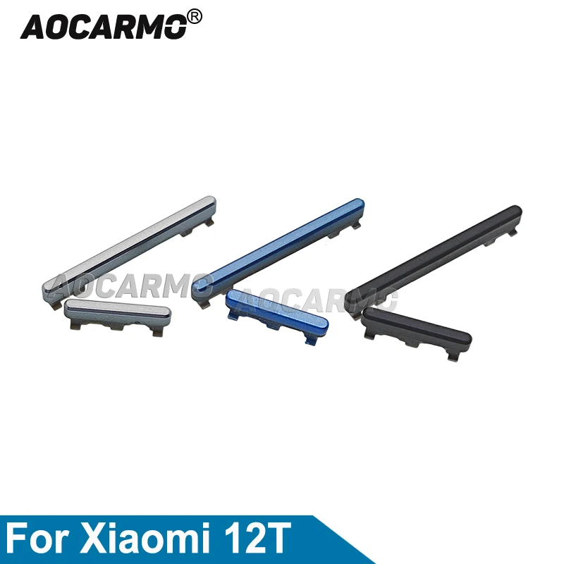 Aocarmo Power On/ OFF Volume Buttons Side Key For Xiaomi 12T Repair Replacement Parts