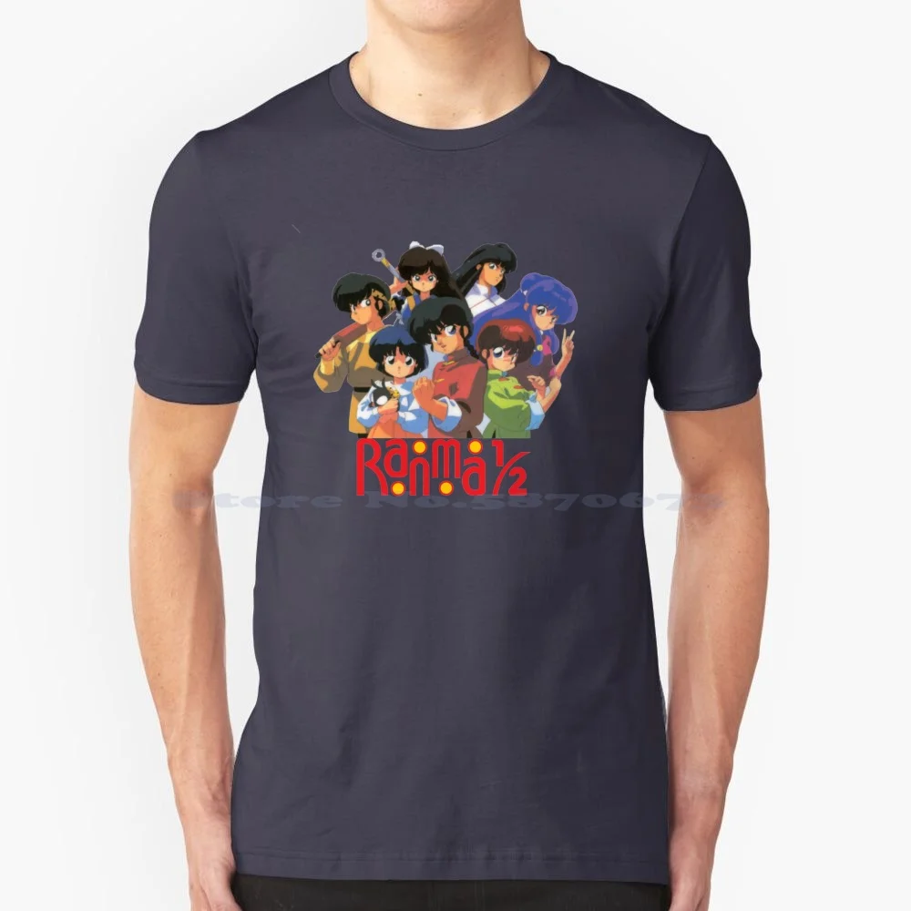 Ranma Group With Logo T Shirt 100% Cotton Tee Genma Saotome Ranma Saotome Ranma 1 2 Manga Ranma 1 2 Panda Ranma Panda Ranma