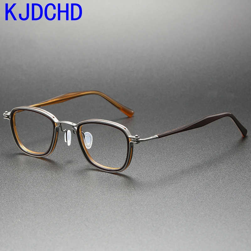 

Acetate Titanium Myopia Glasses Frame Men Vintage Square Prescription Optical Eyeglasses Frame Women Retro Luxury Brand Eyewear