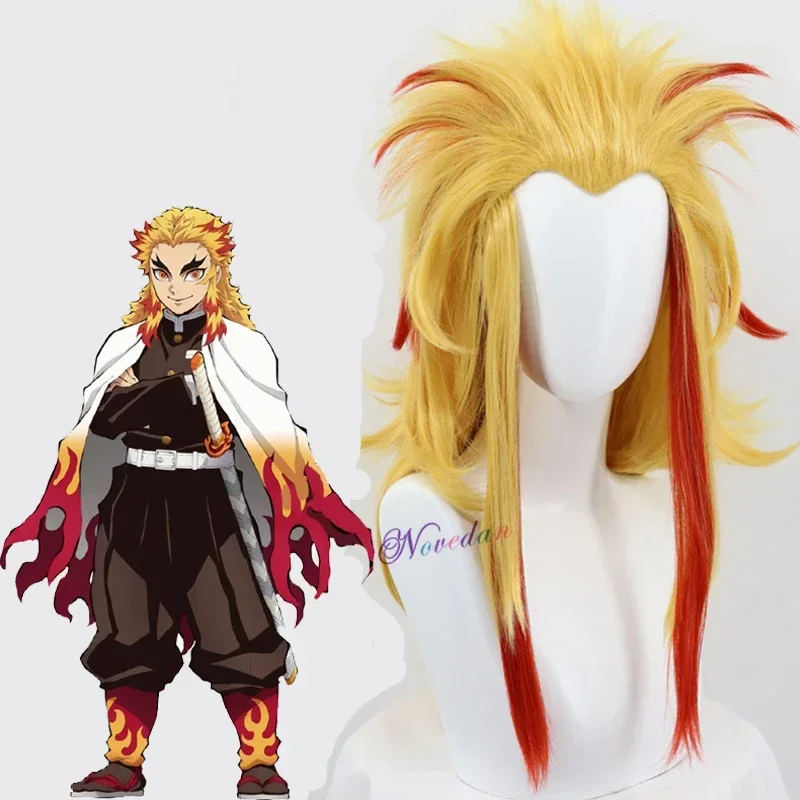 أزياء رينجوكو كيوجورو التأثيرية أنيمي شيطان القاتل التأثيرية كيمونو كيميتسو نو يابا أزياء تنكرية شعر مستعار G2629