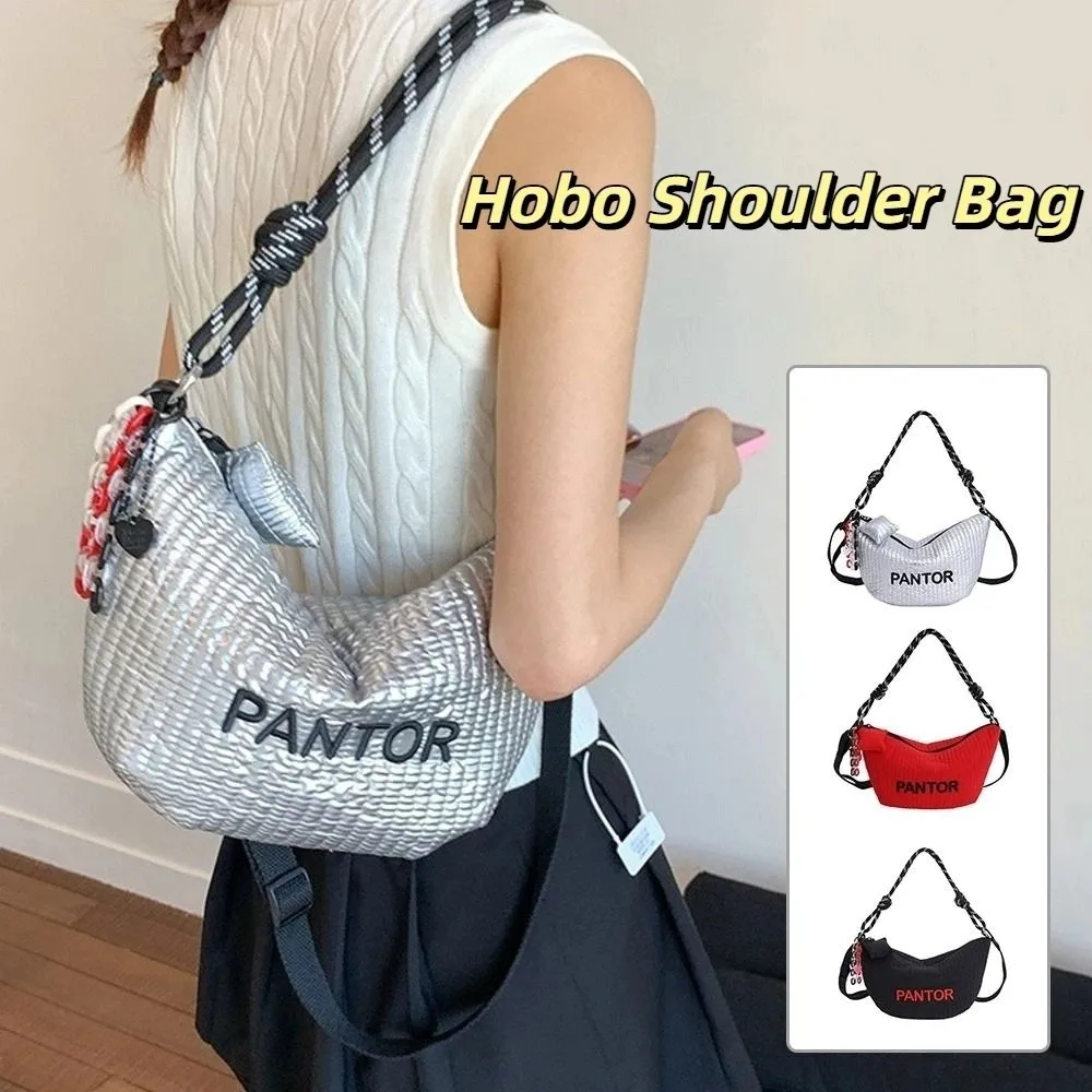 

Trendy Korean Letter Shoulder Bag Versatile Adjustable Strap Hobo Crossbody Bag Zipper Stylish Women's Handbag Ladies