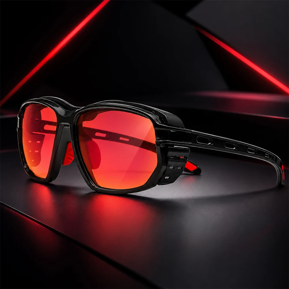 Retro Punk Polarisierte Sonnenbrille Quadratisch UV400 Unisex für Angeln Fahren Outdoor-Sport Blendschutz Schutzbrille