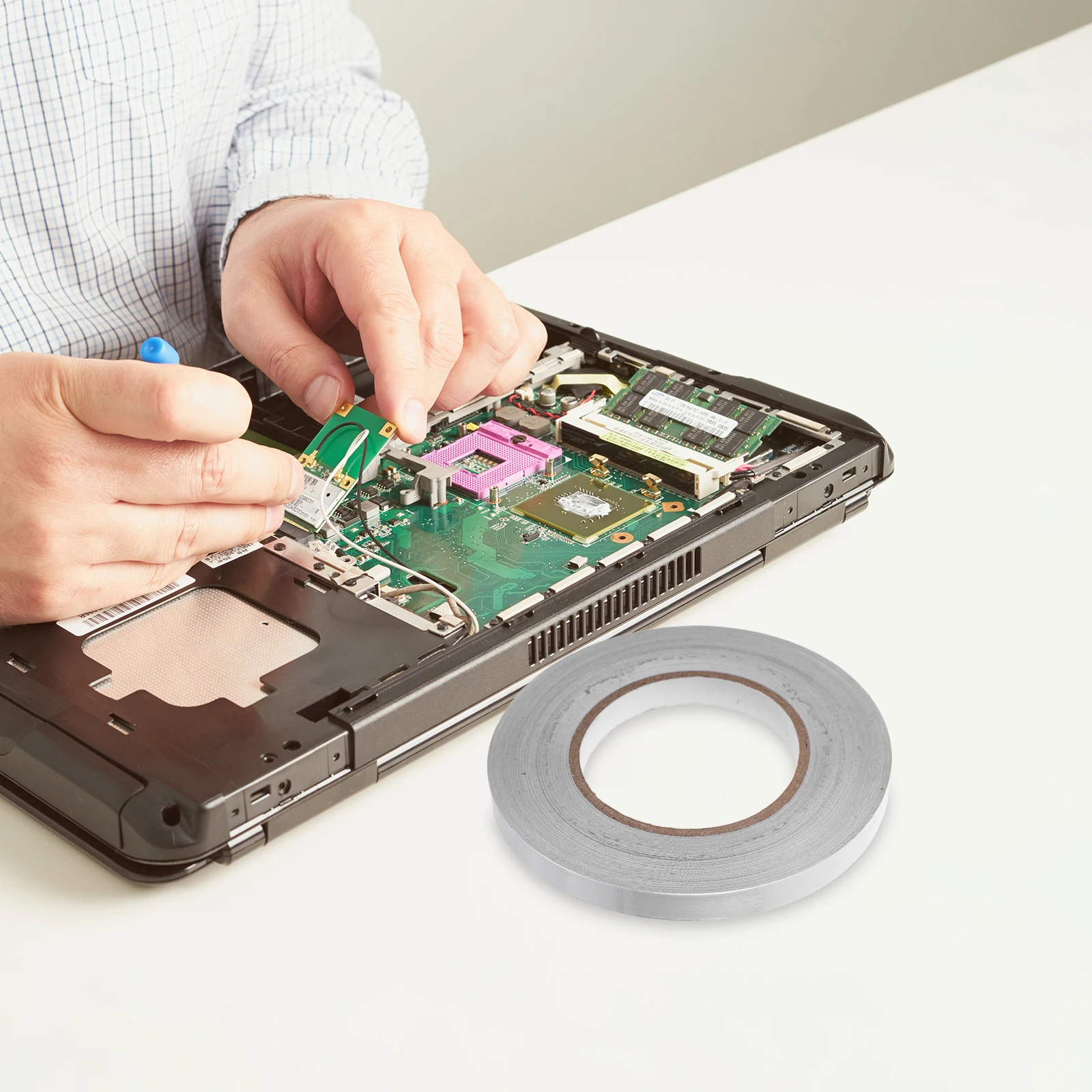 

1 Roll Aluminum Foil 50M Fire Resistant Light Shielding Hvac Sealing Electrical Repair Industrial Insulation High Strength