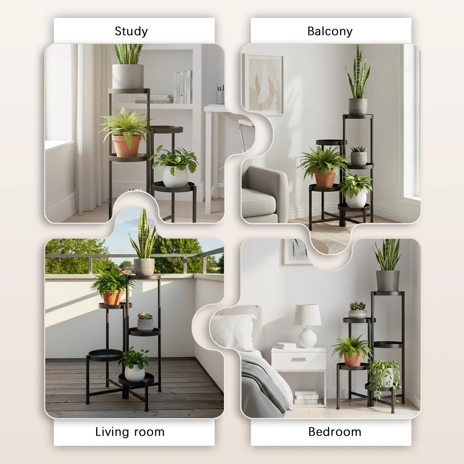 Mehrstöckiger Multifunktionaler Pflanzenständer, Blumentopfhalter, Robust und Verstellbar, Geeignet für Verschiedene Standorte wie Innenräume, Balkone und Gärten. – Detail 3
