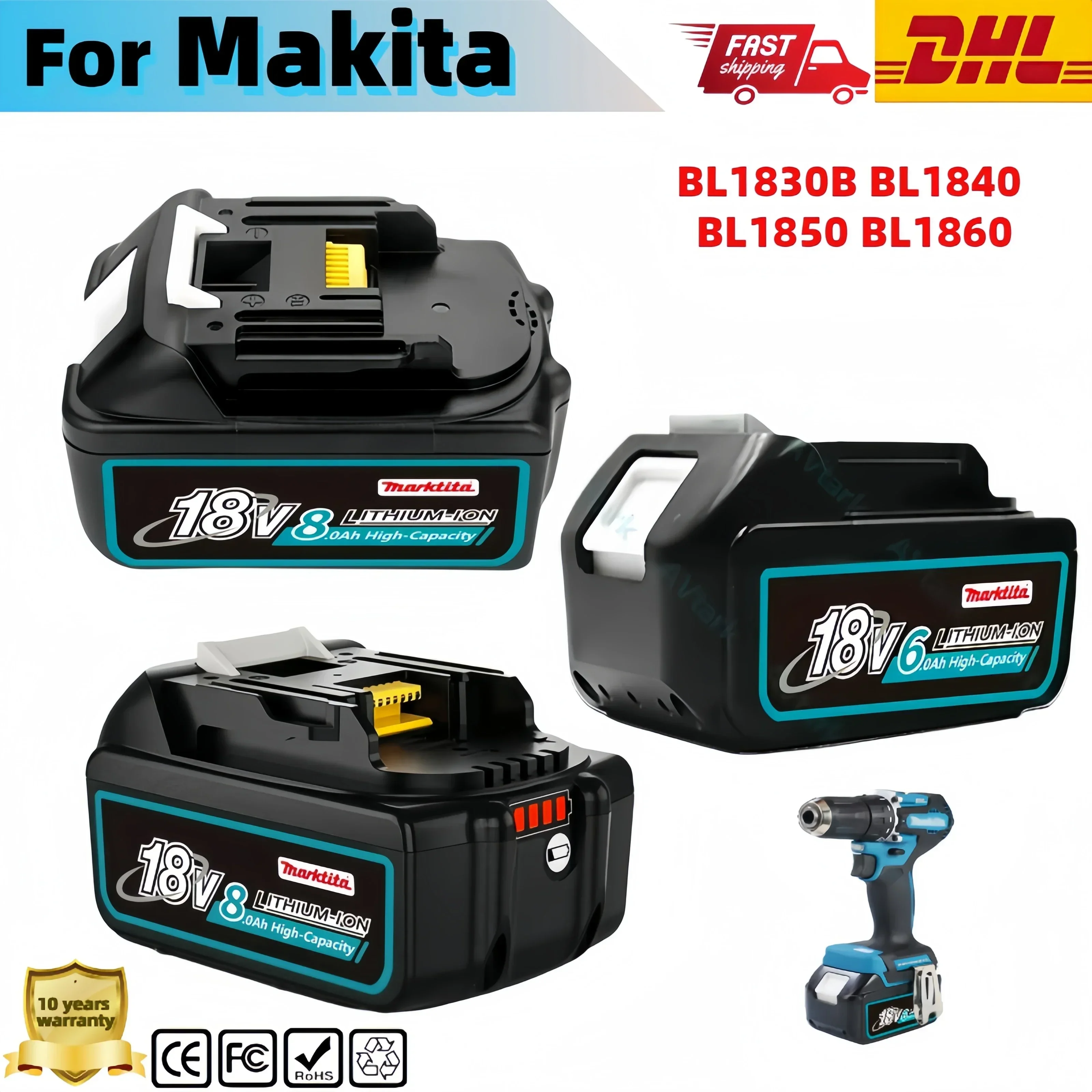 

Original 18V 12000mah Battery 18650 Lithium-ion Cell Suitable For Makita Electric Tool BL1830 BL1850 BL1860 Fast Delivery