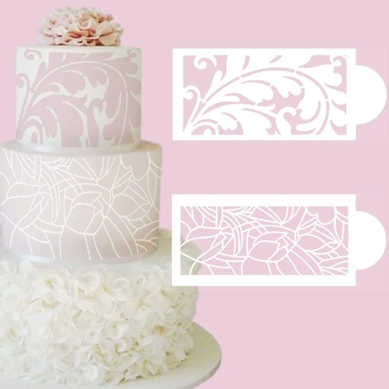 10Pcs Floral Lace Cake Border Stencils, Template for Cake Fondant Cookie Decoration, Wedding Dessert Baking & Airbrush Spraying