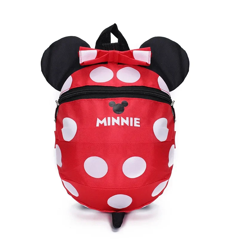 Disney Baby backpack 1-3 years old child bag Cute cartoon mickey Minnie boys and girls baby kindergarten bag with anti-lost rope