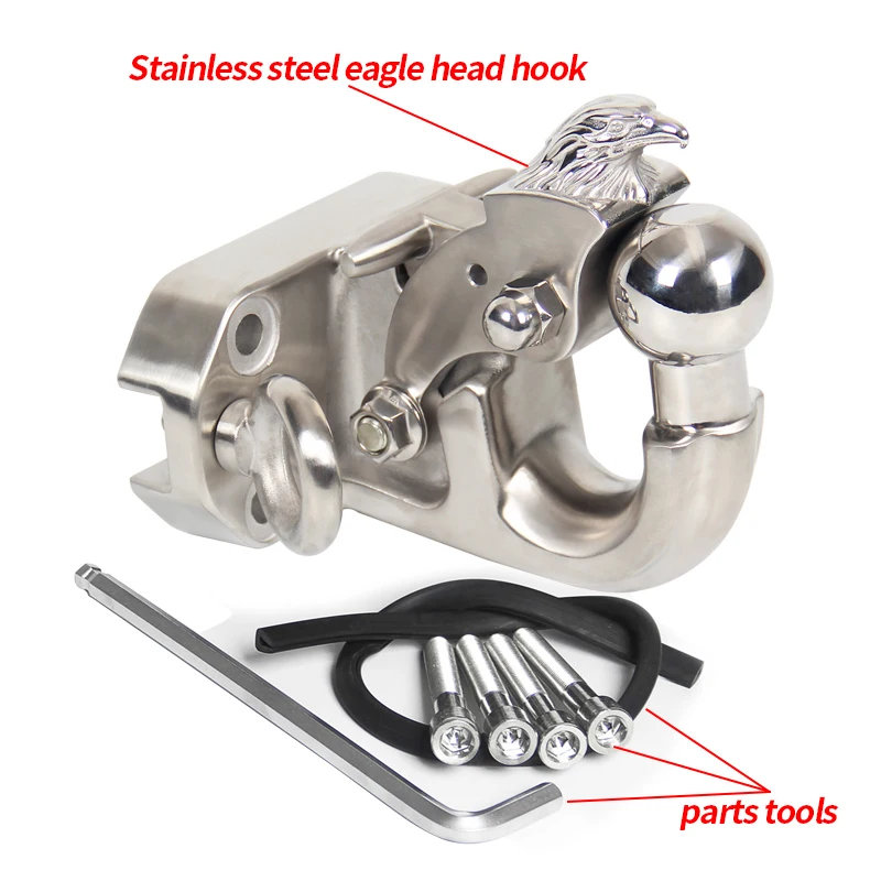 Stainless steel integrated trailer ball Eagle head style trailer hook for prado