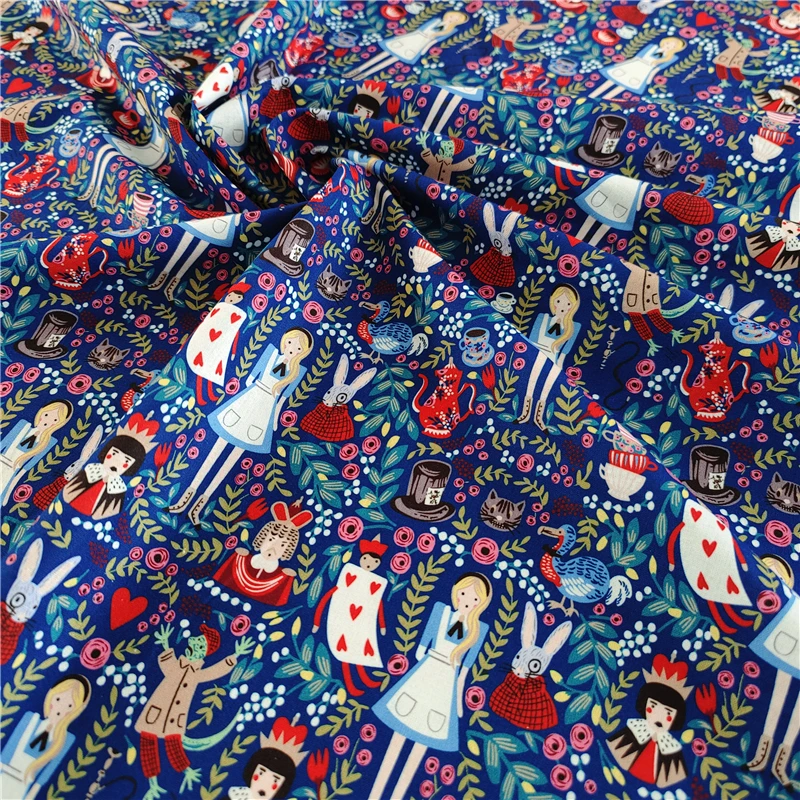 Width 110cm Disney Alice Princess Cotton Fabrics By Meters Patchwork Fabric For Sewing Clothes Quilting Material DIY Needlework