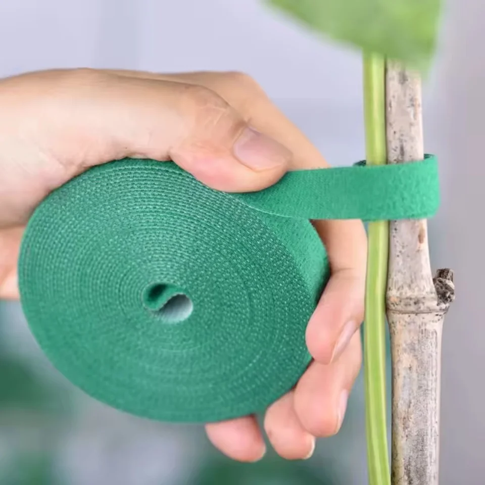 100/5M Magic Self Adhesive Nylon Cable Ties Green Plants Hook Loop Support Fixed Strips Tape Garden Twine Bandage Fasteners Tool