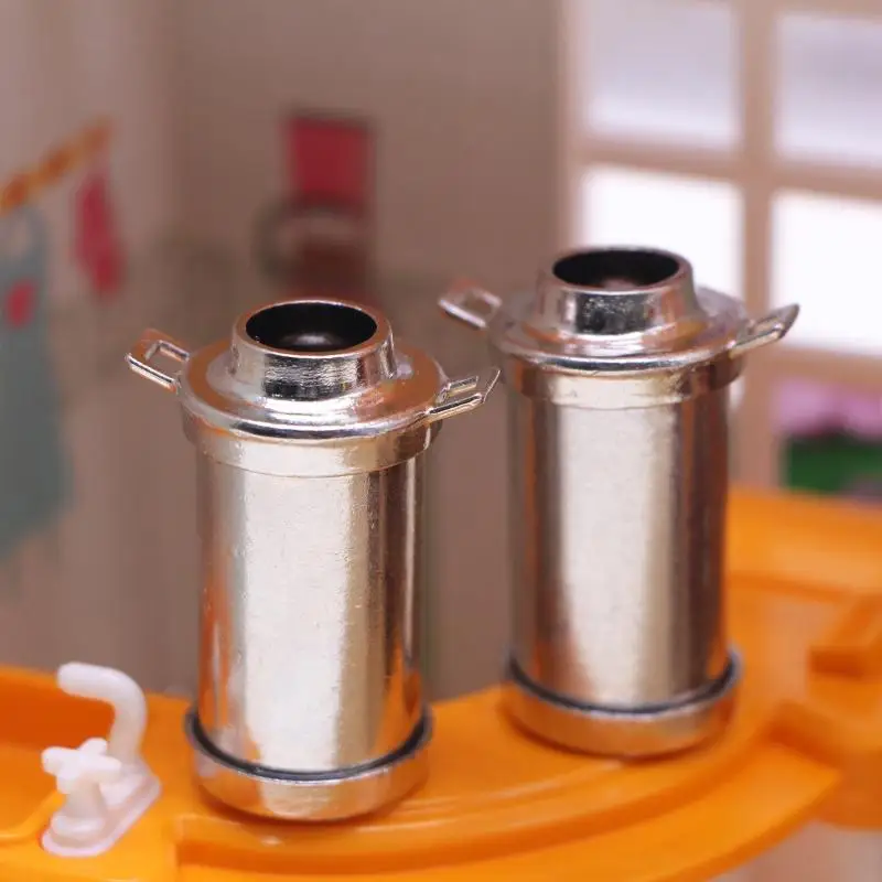 1 個ミニチュアホームシーン小道具 1:12 ドールハウスミニレトロ合金ミルクポットモデルキッチンミルク缶バケツ DIY アクセサリー