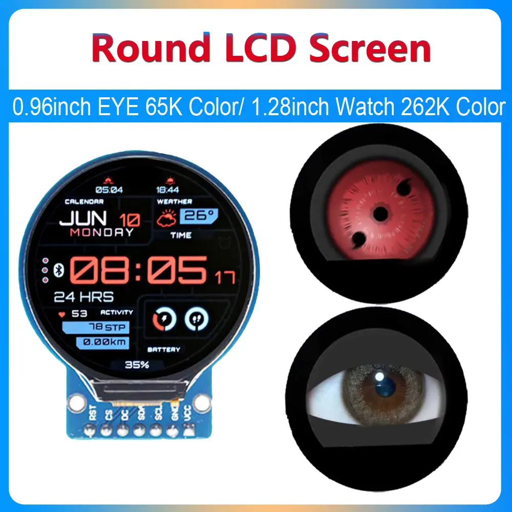 EYE 0.96inch 1.28inch Round LCD Display Screen For Arduino Raspberry Pi ESP32 Pico STM32