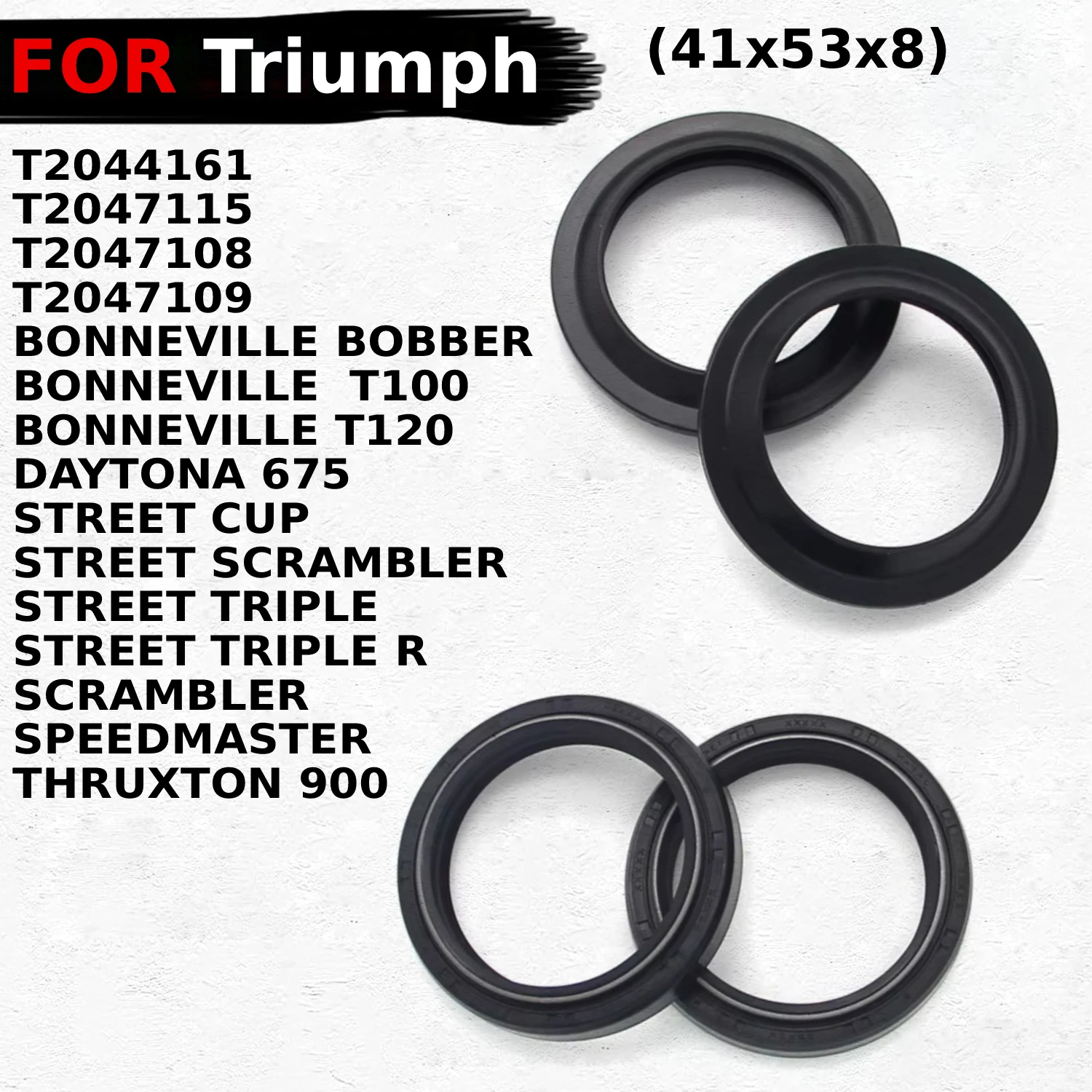 

Motorcycle Damper Oil Seal Dust Seals For Triumph T2044161 T2047115 THRUXTON T2047109 BONNEVILLE DAYTONA STREET TRIPLE SCRAMBLER