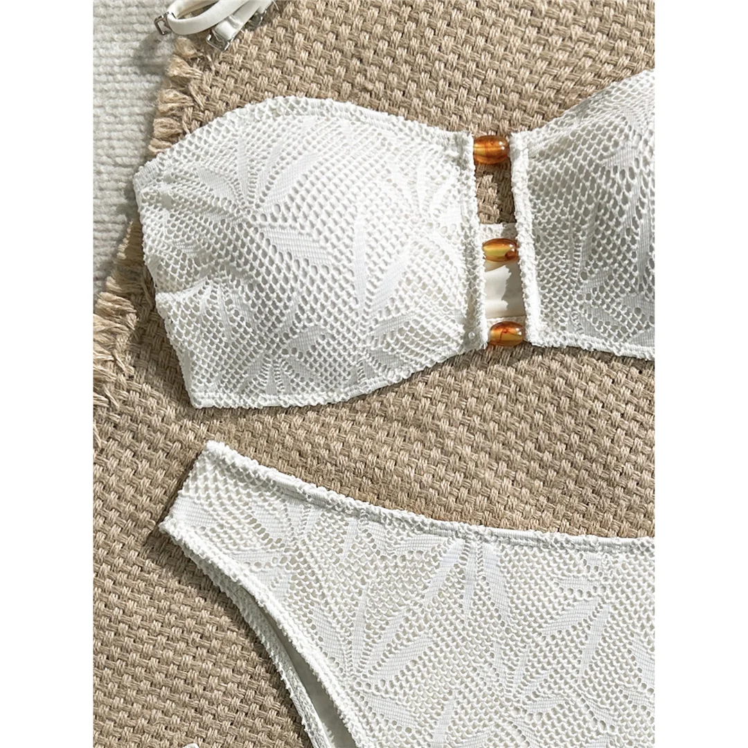 Sexy Cut-Out-Bandeau-Bikini, Damen-Badebekleidung, zweiteiliger Bikini, brasilianischer, gepolsterter Badeanzug, Badeanzug, Schwimmanzug V7959 – Detail 21