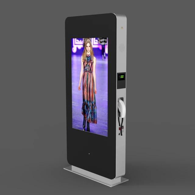 Outdoor Digital Signage Weatherproof Lcd Display Free Standing Electric Vehicle Kiosk 65 Inch Outdoor Ev Charging Pile