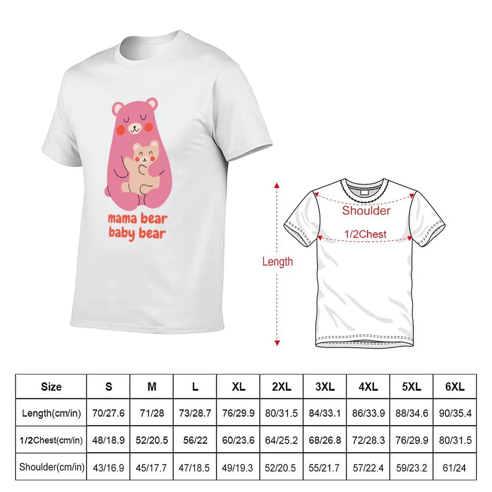 Mama Bear, Baby Bear T-Shirt anime t shirts topping tee shirts for men