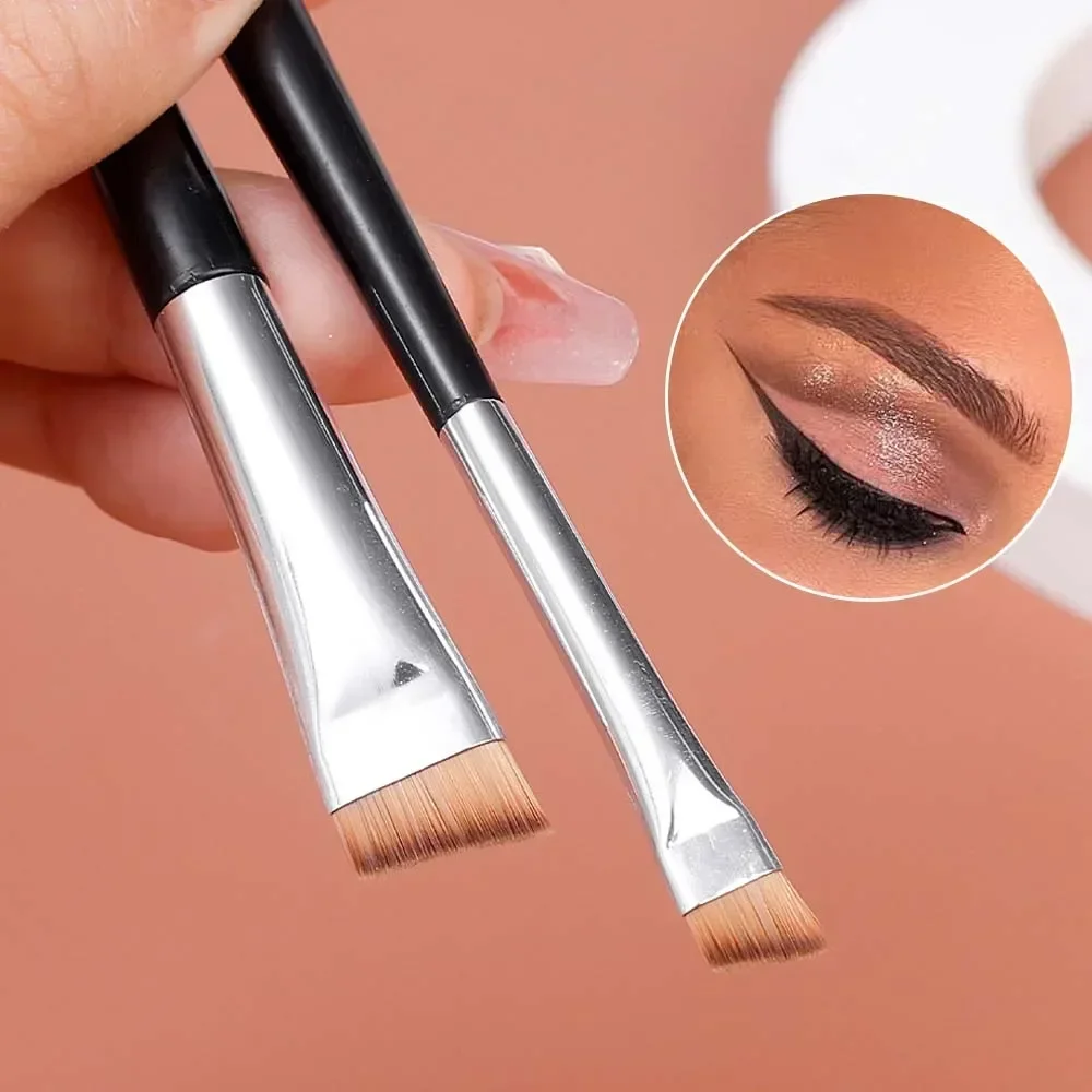 20pcs Double Head Blade Eyeliner Brush Eyebrow Brush Portable Flat Fine Eye Liner Brow Contour Makeup Brushes Make Up Tools Set