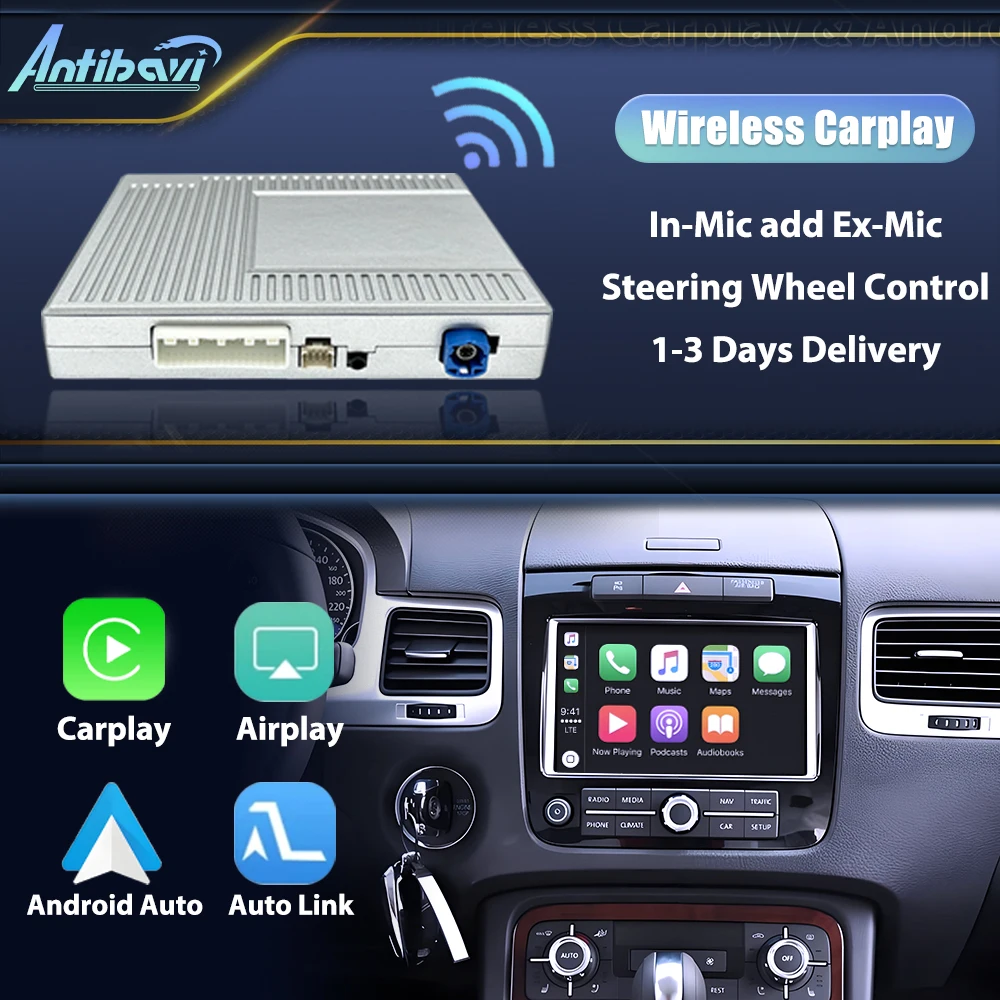 Wireless CarPlay For Volkswagen Touareg Low configuration 2011-2018 Years Android Auto Mirror Link AirPlay Function