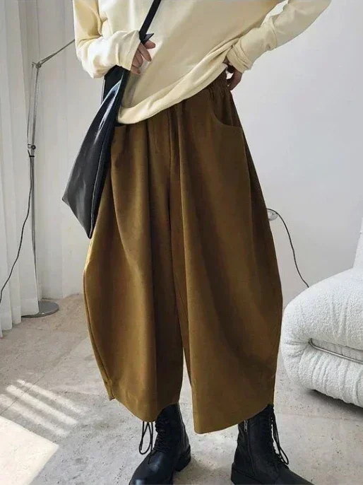 Classic Oversize Pants for Women 2024 Autumn Black High Waisted Trousers Baggy Harem Pants Wid Trousers for Women Lantern Pants