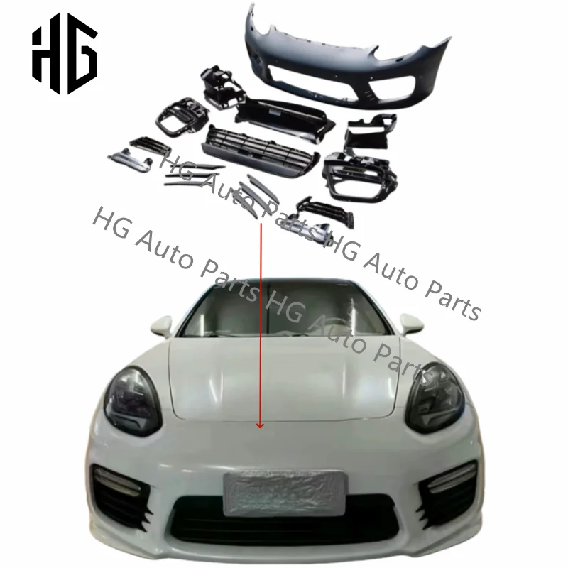 

For 2014-2016 Panamera 970 Turbo Upgrade Car Front Bumper Assembly Unpainted Car Bumper Body Kit Auto Exterior Accessories