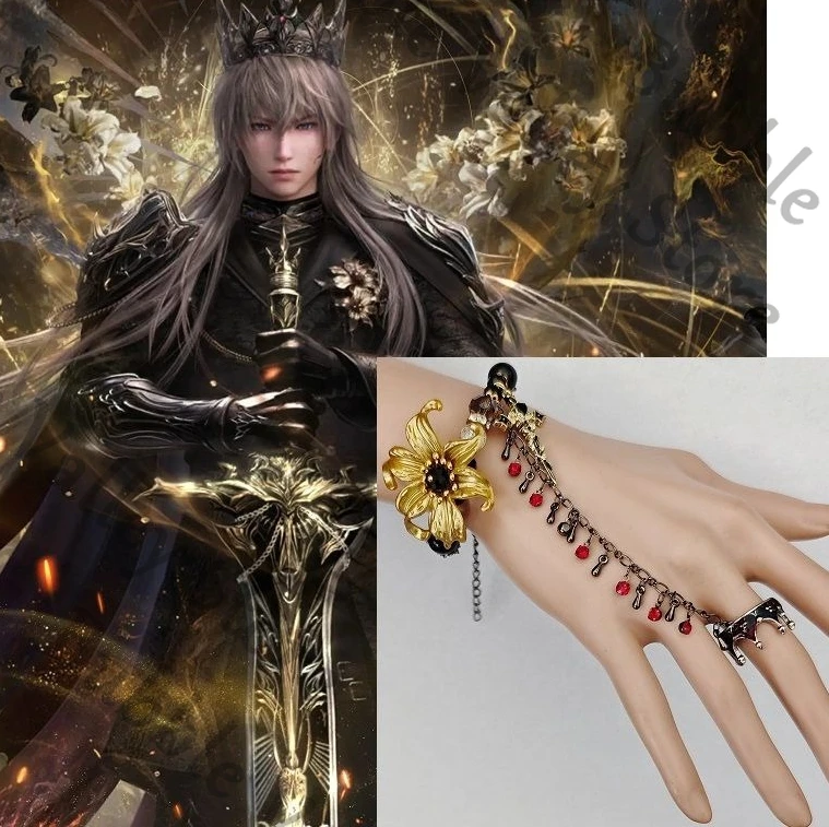 

Аниме Love and Deepspace Xavier King Косплей Браслет ручной работы с диадемой и цветком из бисера Мультяшные браслеты Ручная цепочка Рождественский подарок