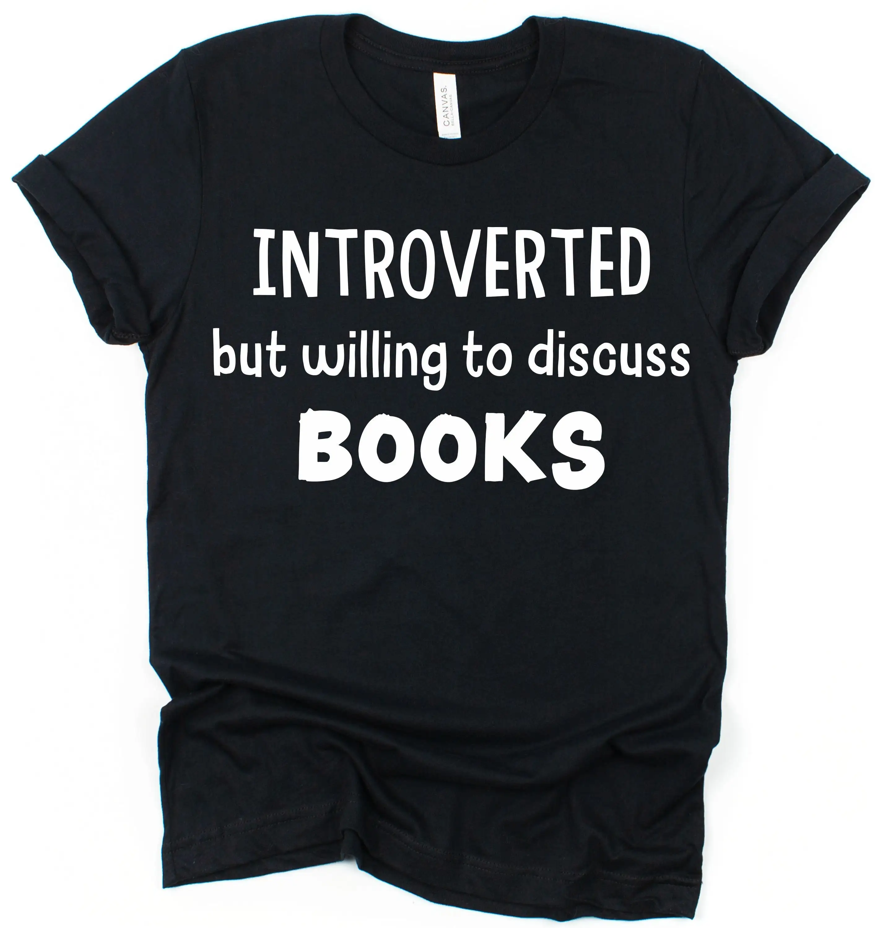 Introverted But Willing to Discuss Books T Shirt for Book Lover Reader Librarian Introvert