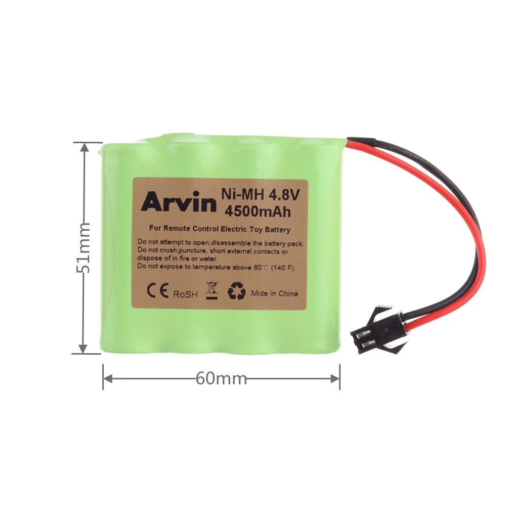 3.6V/4.8V/6V/7.2V/8.4V/9.6V/12v 4500mah ni-mh AA 3000mah batteria ricaricabile per giocattoli telecomandati spina SM per auto elettrica