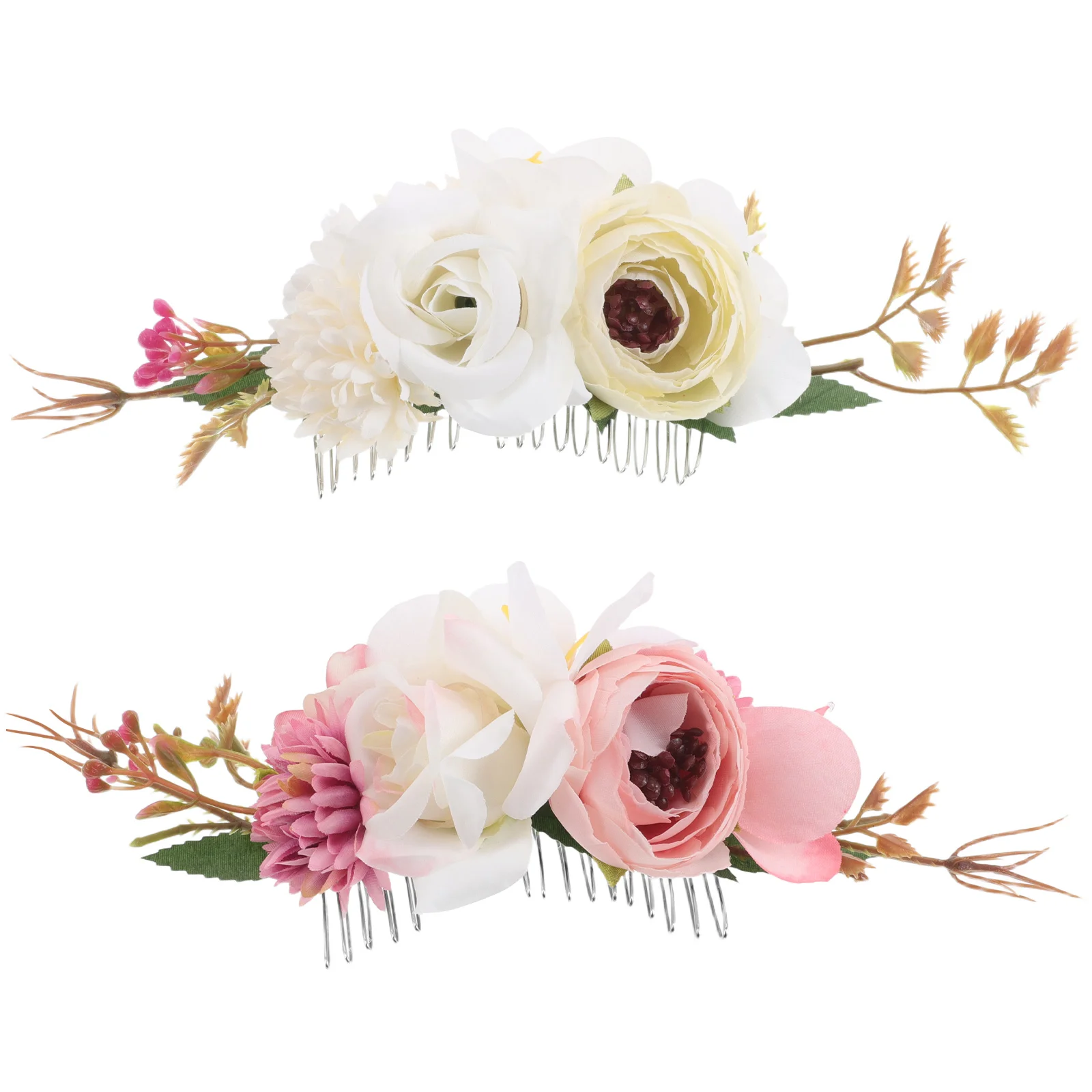 

2pcs Simulated Flower Hair Comb Realistic Floral Craftsmanship Secure Fit Wedding Headpiece Boho Style Beach Elegant for wedding