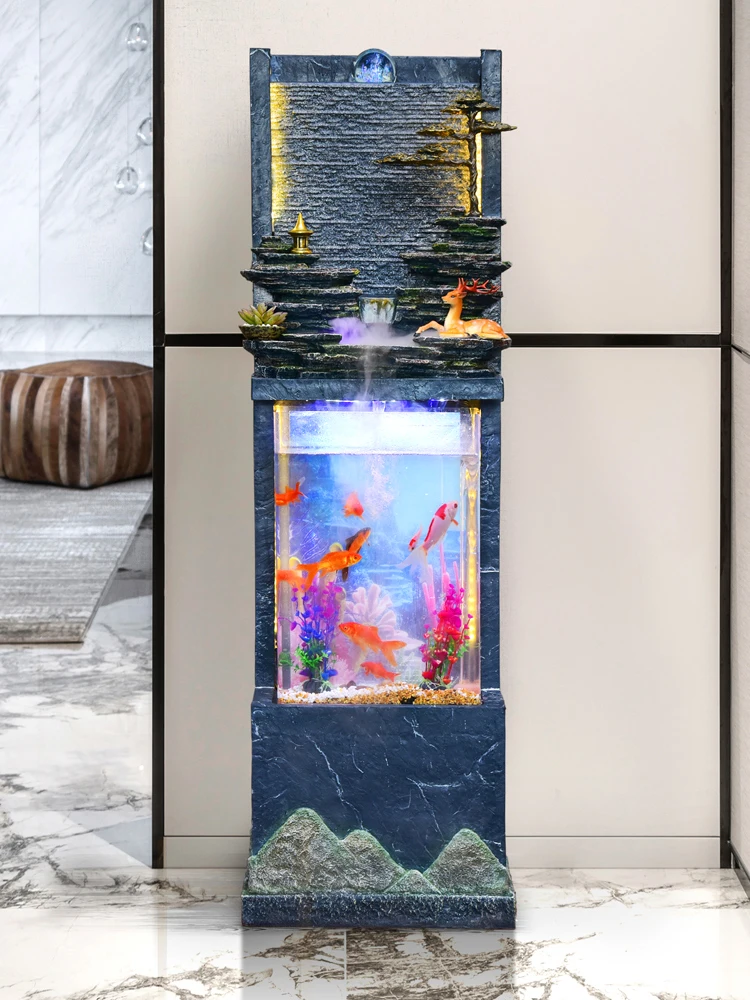 

Fish Tank Floor TV Cabinet Acrylic Fish Globe Ecological Water Fish Farming Gift Home