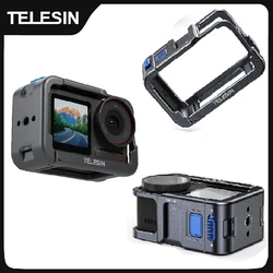 TELESIN Protective Frame Case For DJI OSMO Action 3 4 5Pro Double Clod Shoe Aluminium Alloy shell For DJI Action 3 4 5pro