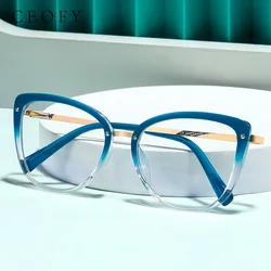 Ceofy Women Vintage Myopia Cateye Glasses Frame Optical Prescription Popular Design Eyeglasses Frames 2023 New Arrival Eyewear