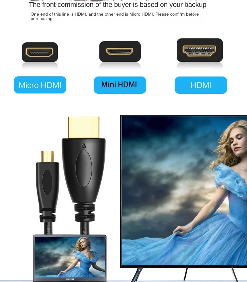 كابل HDMI إلى HDMI صغير ، لوحة مسطحة ، شاشة الكاميرا ، كابل اتصال جهاز عرض HD