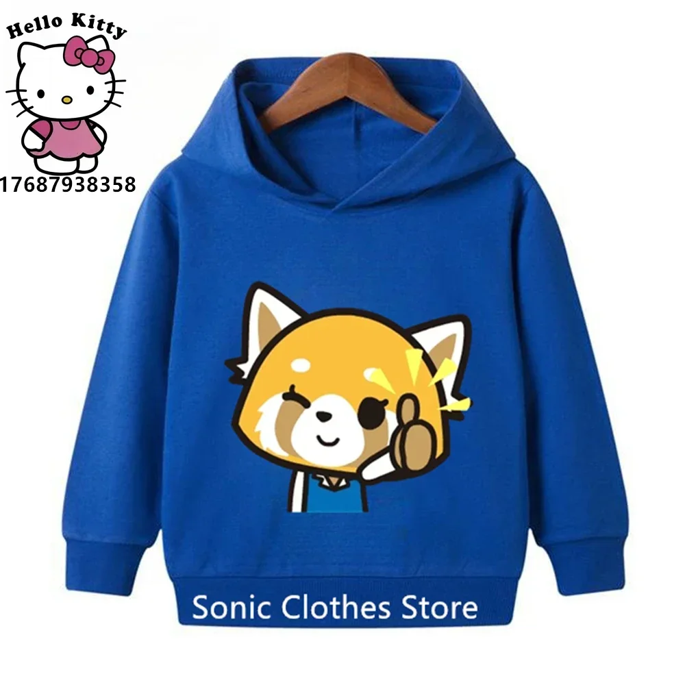 Fashion Children Aggretsuko Hoodie Kids Sweatshirt Baby Boys Girls Cartoon Pullovers Kids Autumn Clothes Sanrio Hoodies