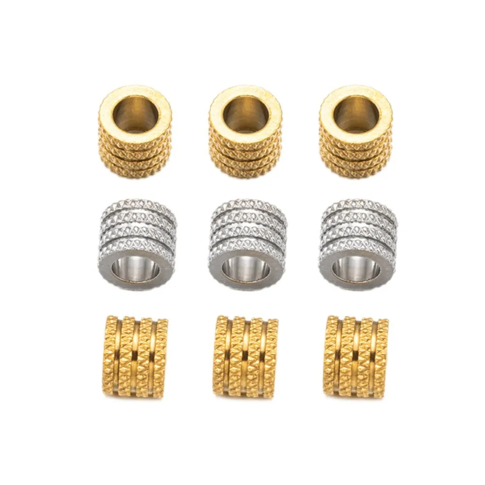 10Pcs Stainless Steel Gold Big Large Hole Tube Loose Spacer Bead DIY Pendants Bracelet Necklace Jewelry Making Supplies Findings image 4