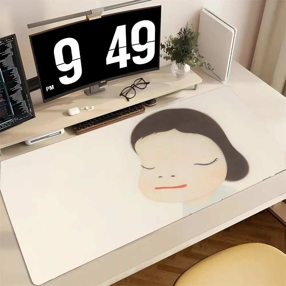 

Коврик для мыши в художественном стиле Yoshitomo Nara, большой игровой коврик для мыши с прошитыми краями, утолщенный коврик для компьютерной клавиатуры и стола
