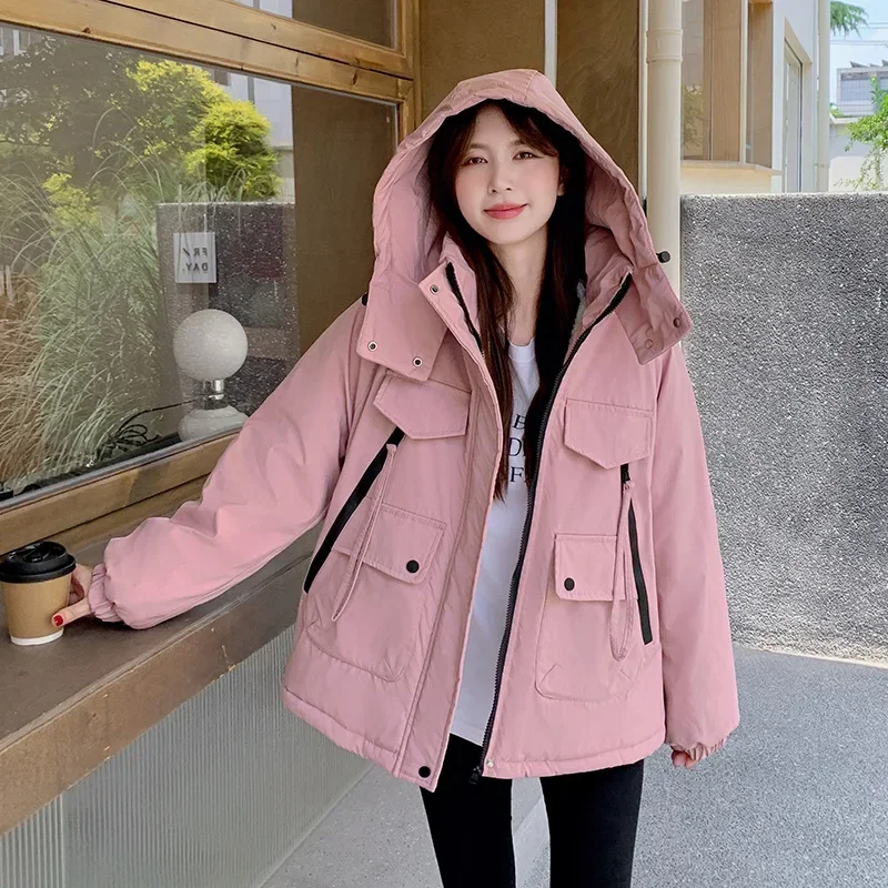 Anti-season velvet jacket women'swinter new popular loose casual cotton-padded clothes thickened tooling cotton-padded clothes