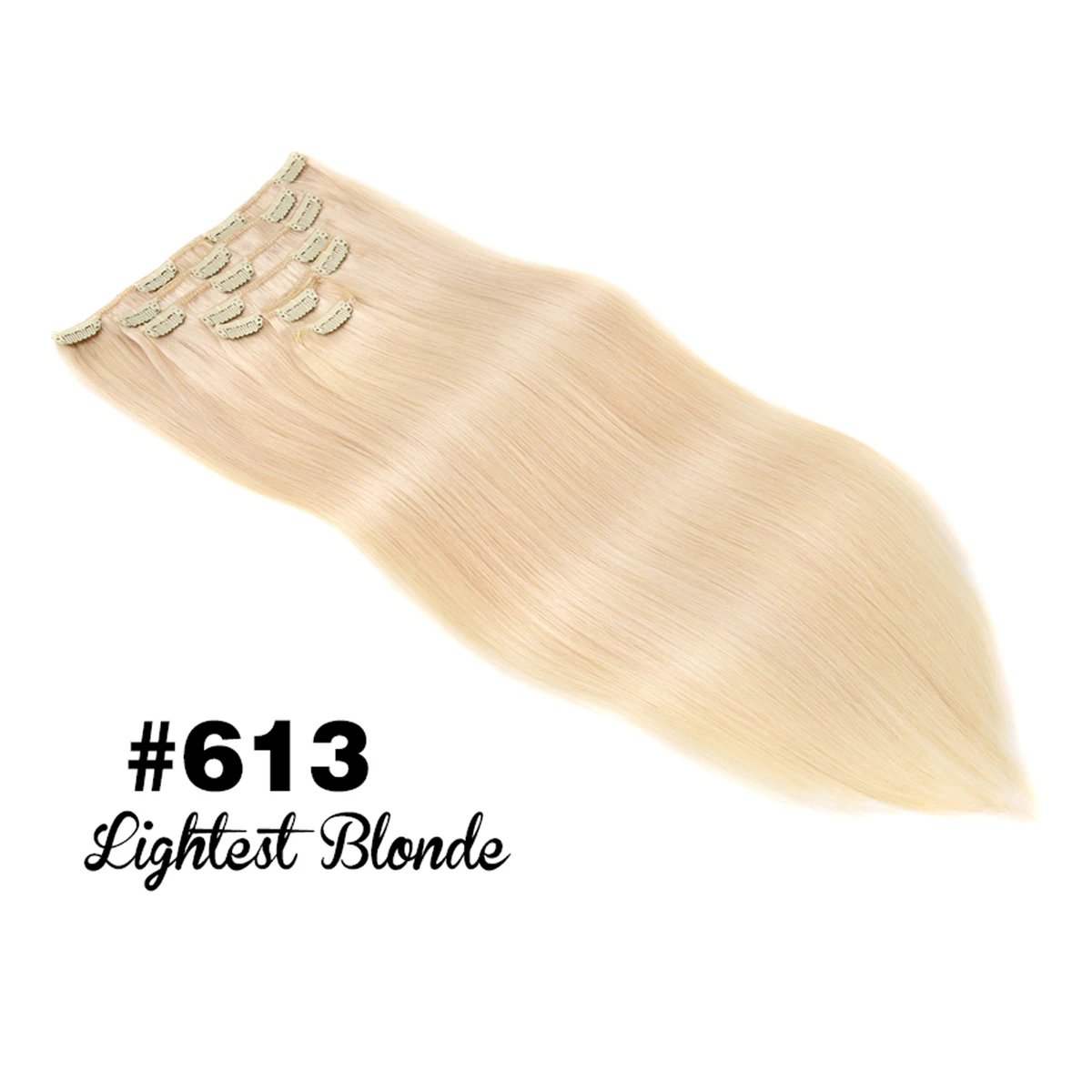 Clip-in haarextensies van echt mensenhaar, balayage chocoladebruin gemengd karamel blond donkere wortels ombre 120g 7 stuks 16 clips in