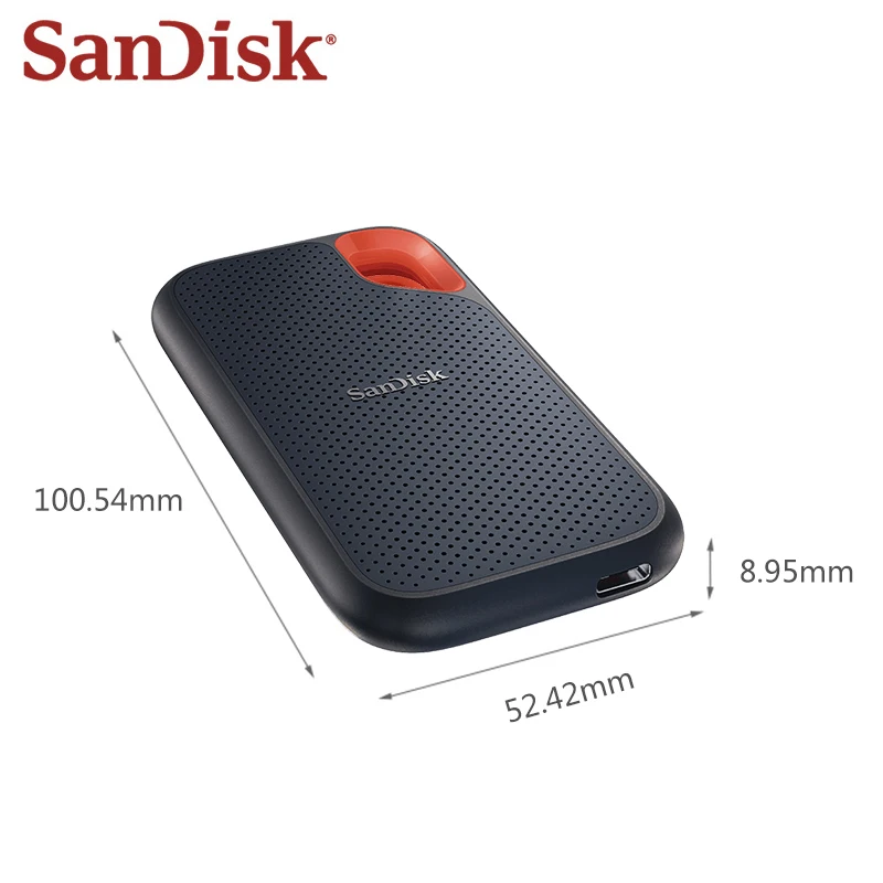 SanDisk SSD E61 Nvme Extreme USB3.2, Solid State Drive portabel 500GB 1TB 2TB 4TB kecepatan tinggi 1050 MB/S IP65 PSSD untuk PC