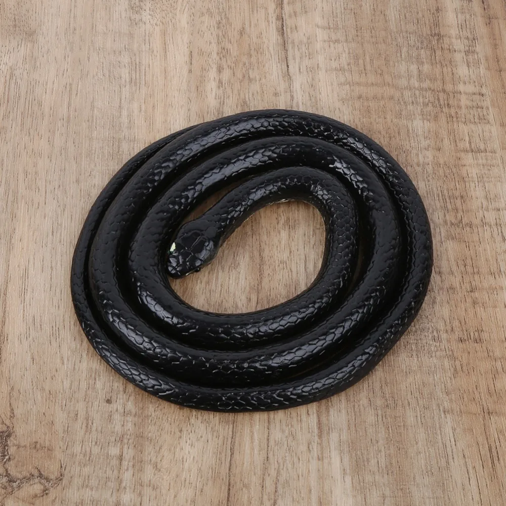 

Rubber material Fake Snake Soft texture Long size Prank Toy Black color Lifelike appearance Simulation Snake Prank playing