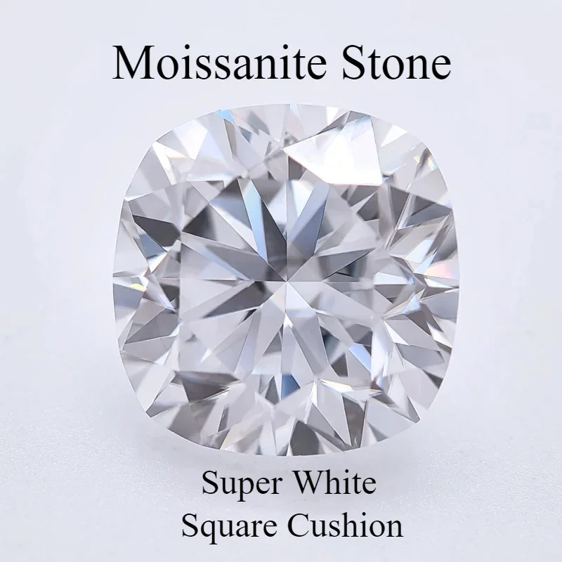 

Moissanite Highest Grade Super White Square Cushion Shape D Color VVS1 Top Charms Jewel Making Materials With Certificate