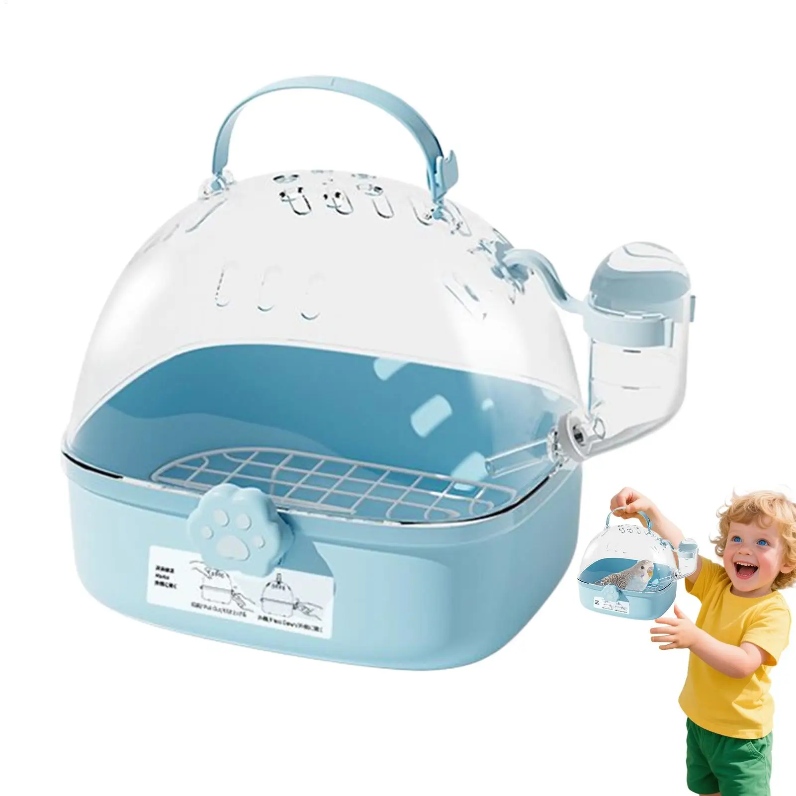 

Bird Carrier Pet Bag Carrying Ventilated Kennel With Water Bottle Handheld For Tiny Breed Puppy Kitten Ferret Bunny Car Rides