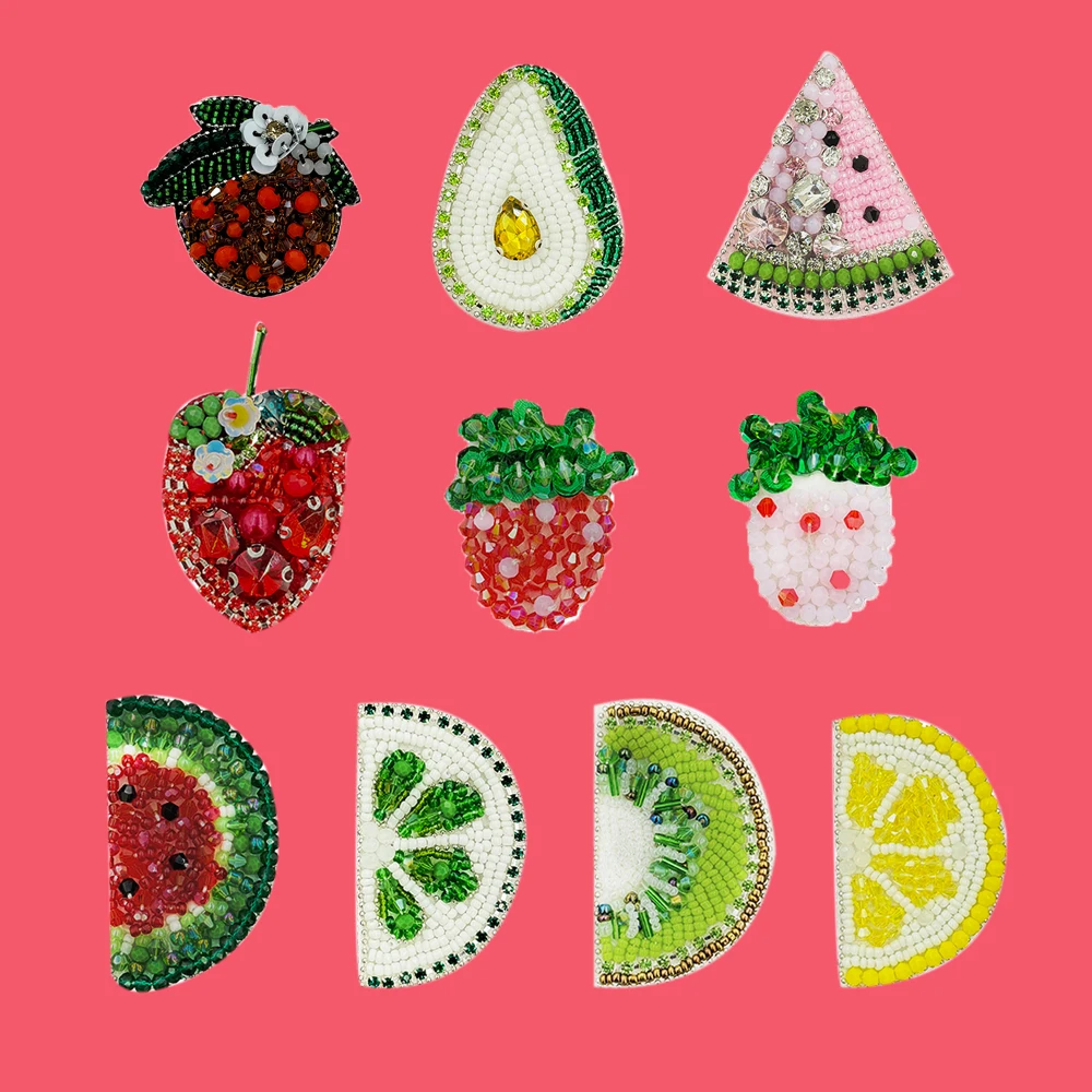 2 Pieces Hand sewn fruit Badges for Clothes Embroidery Patches Applique Sewing Accessories children T-Shirt Dress DIY Decorativ