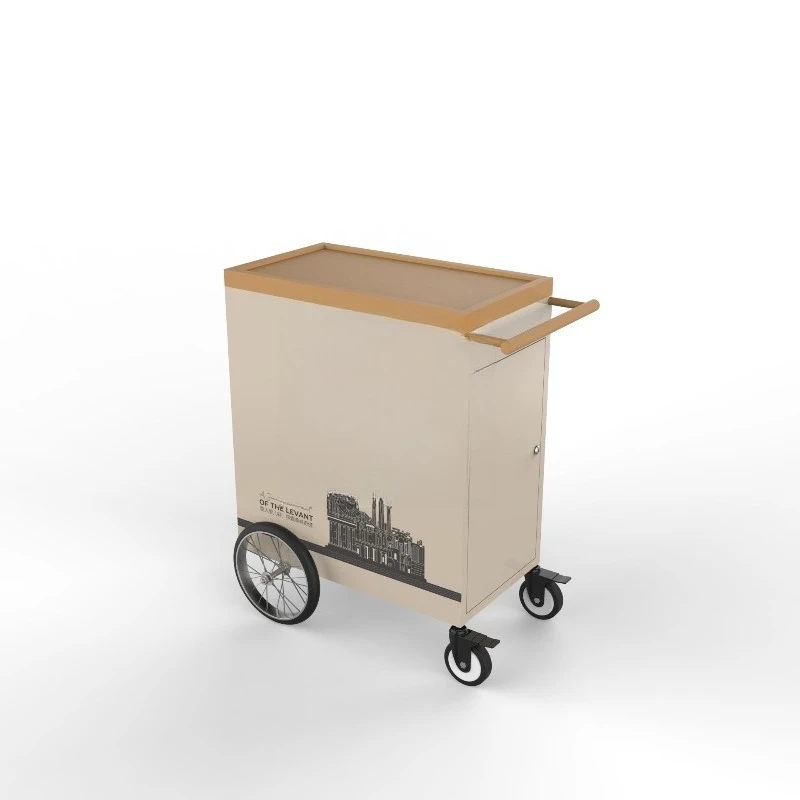 Folding metal beverage service truck with wheels for restaurants or events, hotel and restaurant supplies