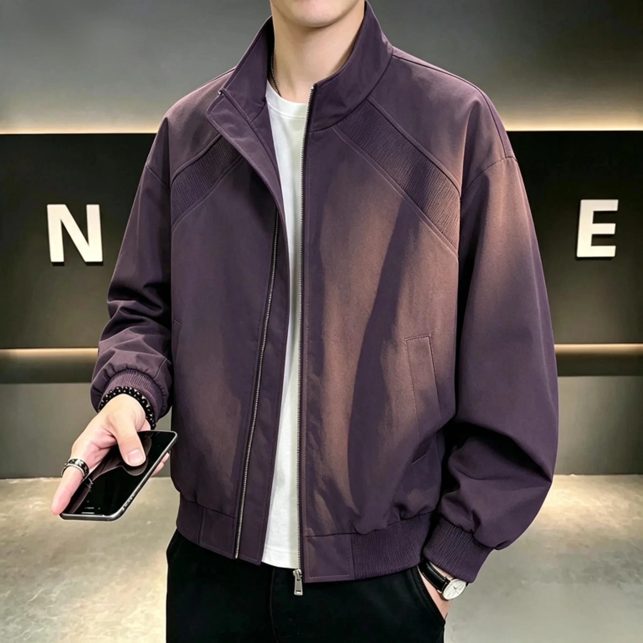 2026 Autumn Men's Button-Up Jacket - Simple and Fashionable Trendy Multi-Purpose Casual Youth Thin Coat