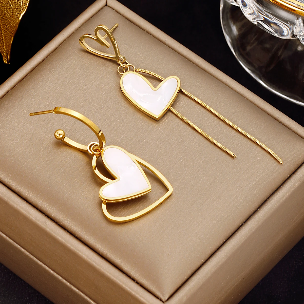 XINYIXIN-pendientes largos de acero inoxidable 316L para mujer, aretes colgantes con forma de corazón, joyería para niñas, regalos de cumpleaños y