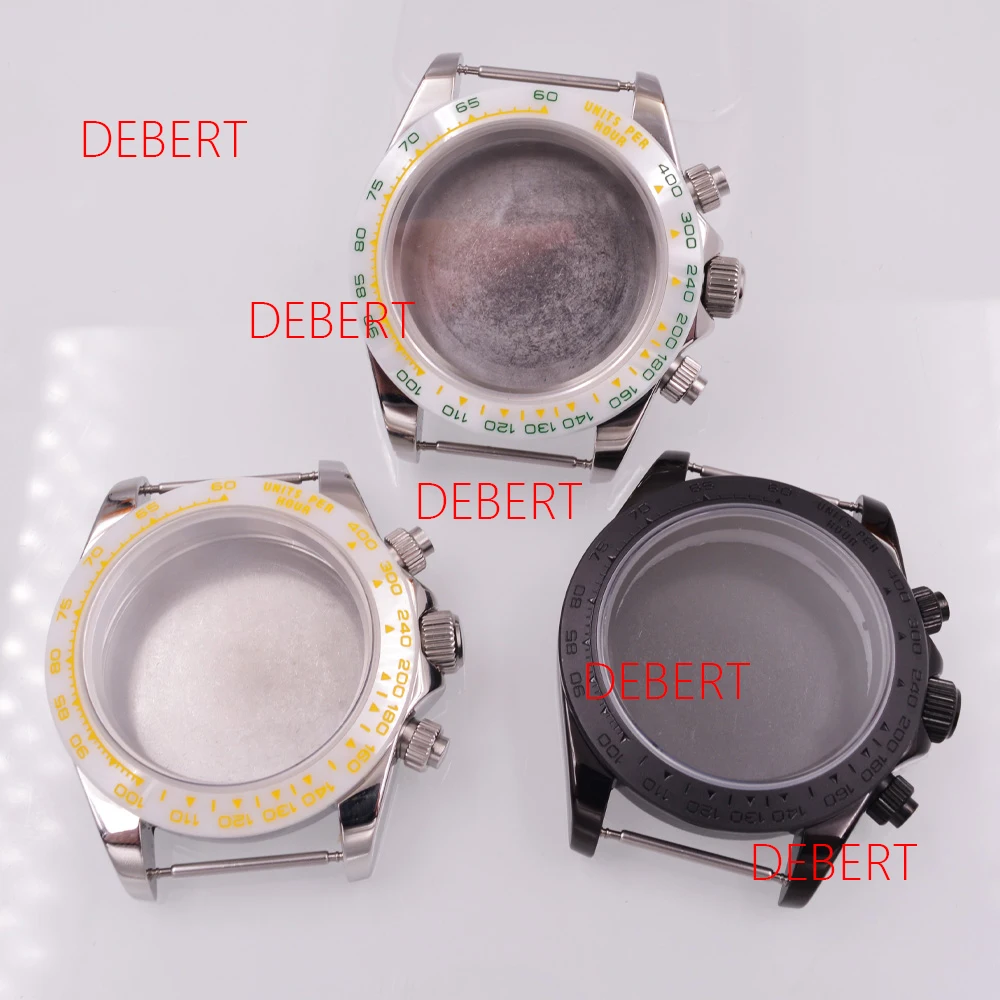 

39 мм VK63 серебряный/черный/золотой корпус для часов сапфировое стекло подходит для VK63 кварцевый механизм аксессуары для часов