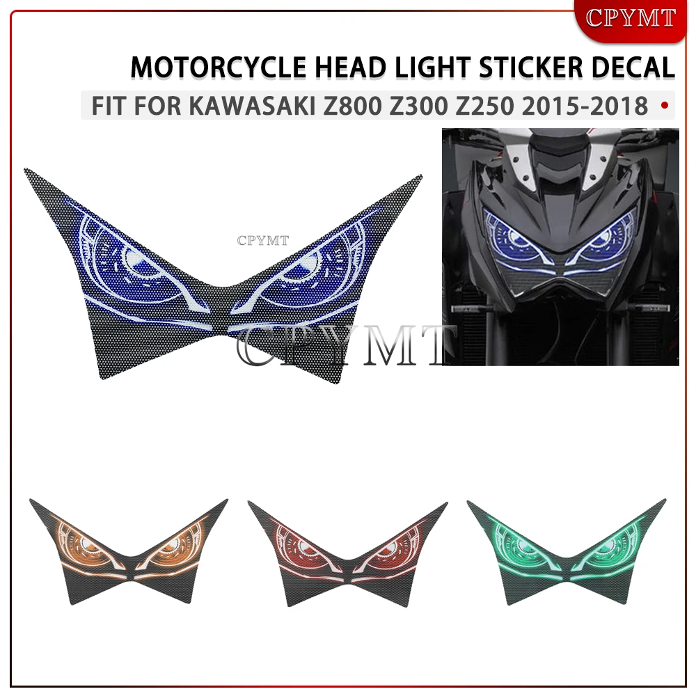 

Fit for Kawasaki Z800 Z300 Z250 2015-2018 Motorcycle Front Fairing Headlight Guard Sticker Decals